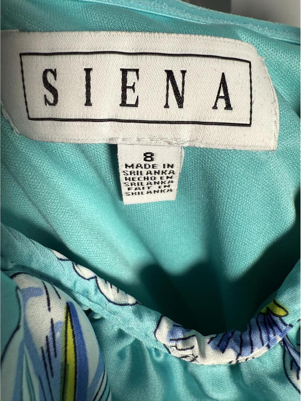 NWT Sienna Aqua Blue Floral Halter Midi Dress Size 8 - Picture 5 of 7